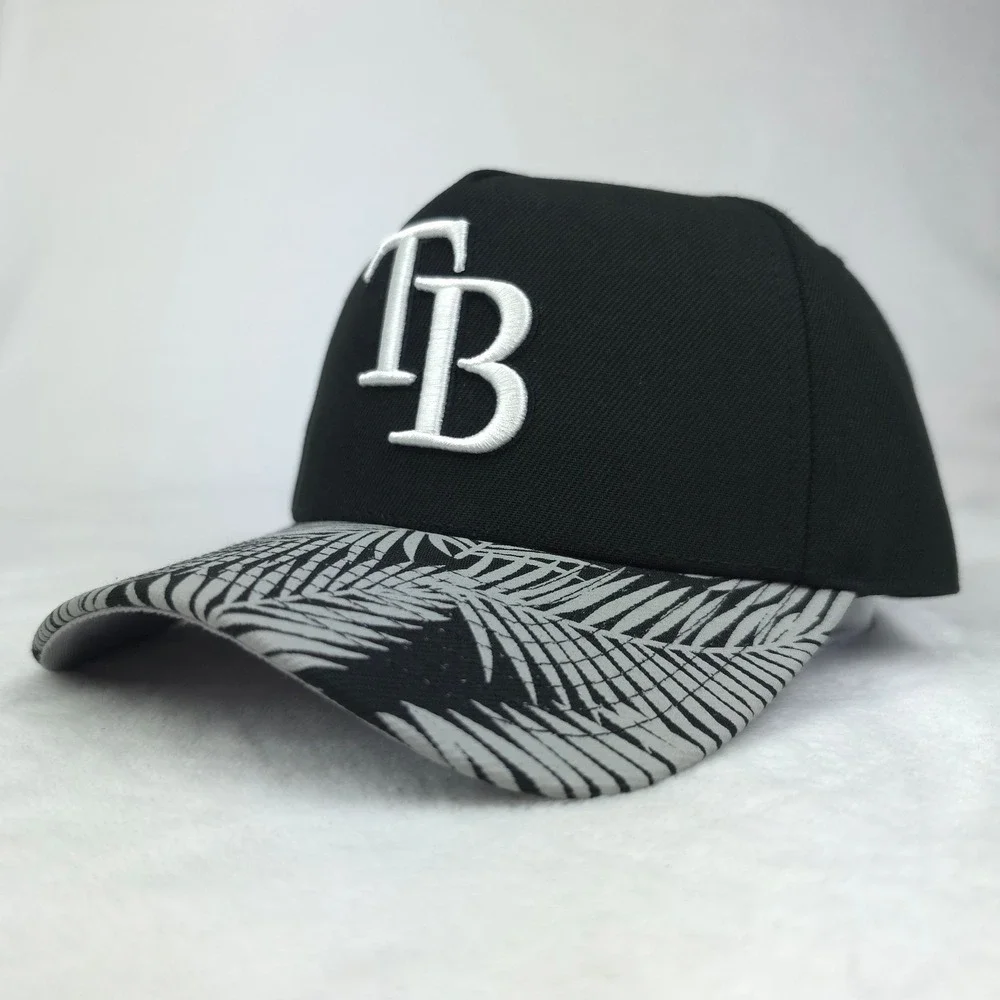 Tampa Bay Devil Rays Mitchell &‎ Ness Pro Fit Snapback Hat Cap 3D Logo Black NWT